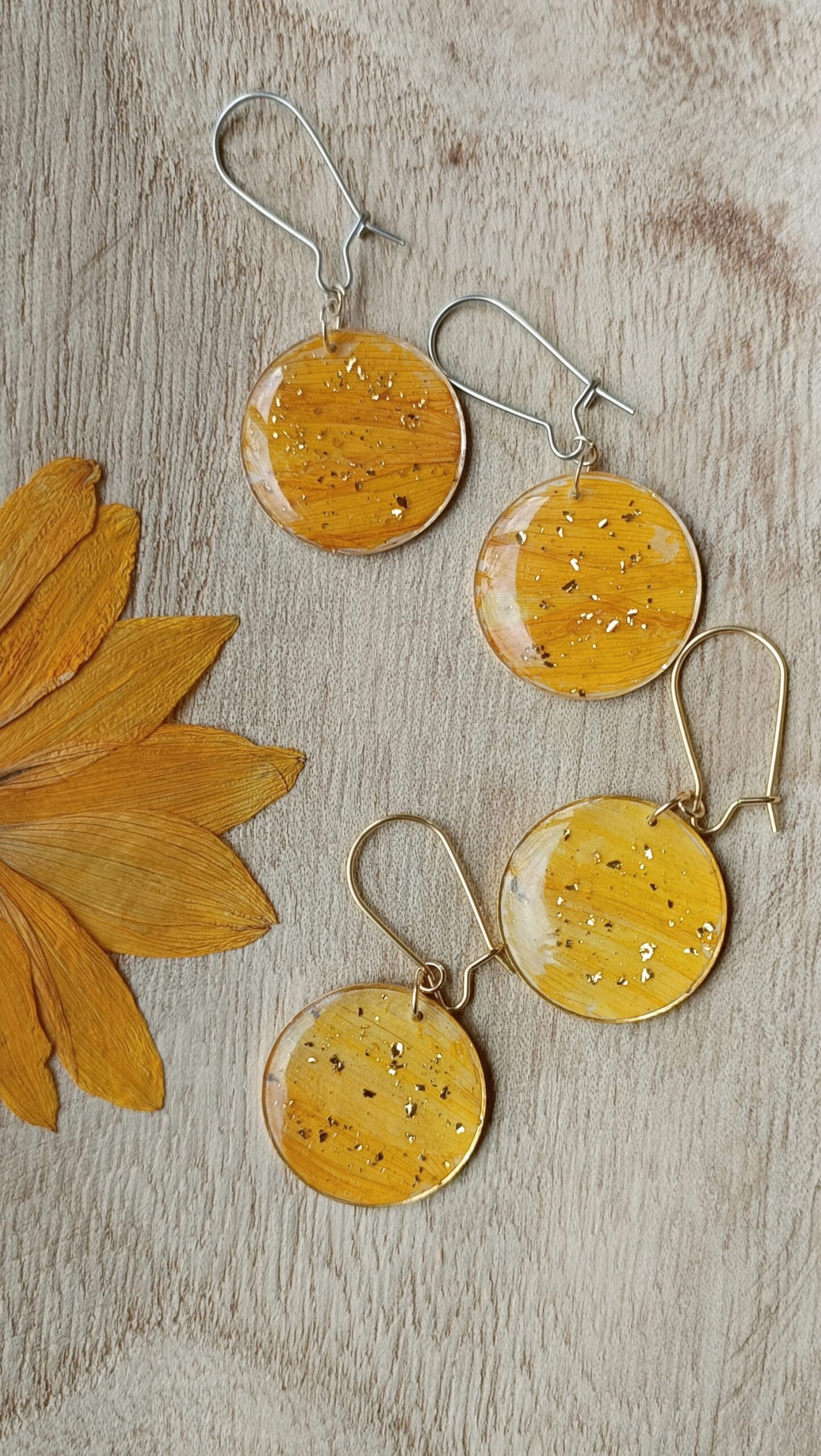 Boucles d’oreilles Tournesol 22mm