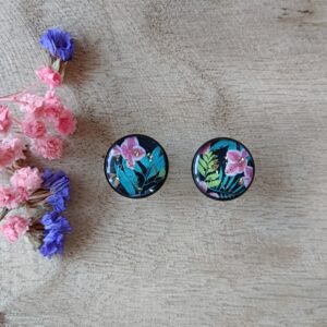 Puces d’oreille noire en Papier Floral